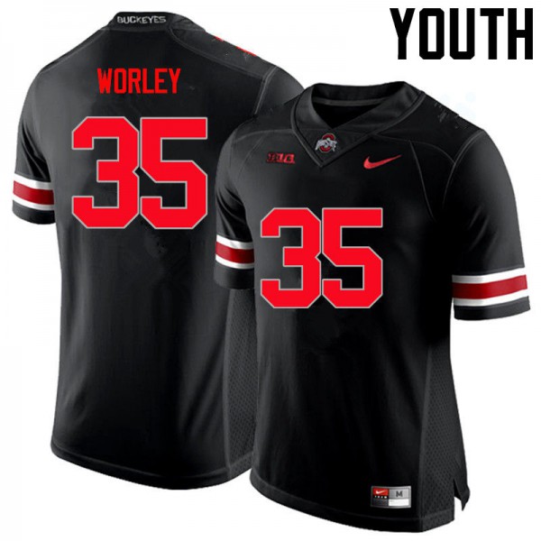 Ohio State Buckeyes #35 Chris Worley Youth Alumni Jersey Black